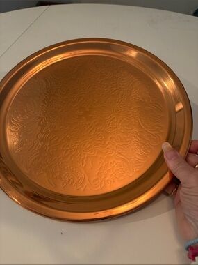 Vintage Princess House etched copper serving plate new in box